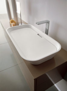 Lavabo da appoggio per bagno design minimal 69 cm | Progetto Bagno
