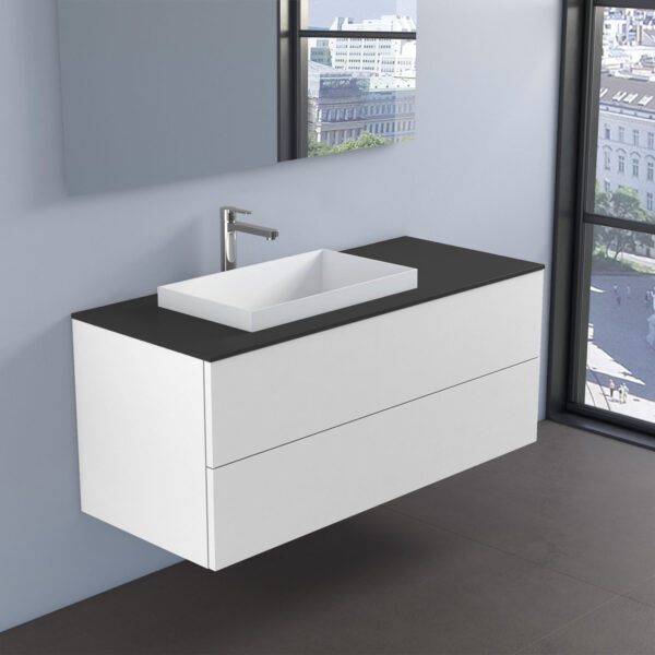 Arredo bagno minimal componibile bianco opaco