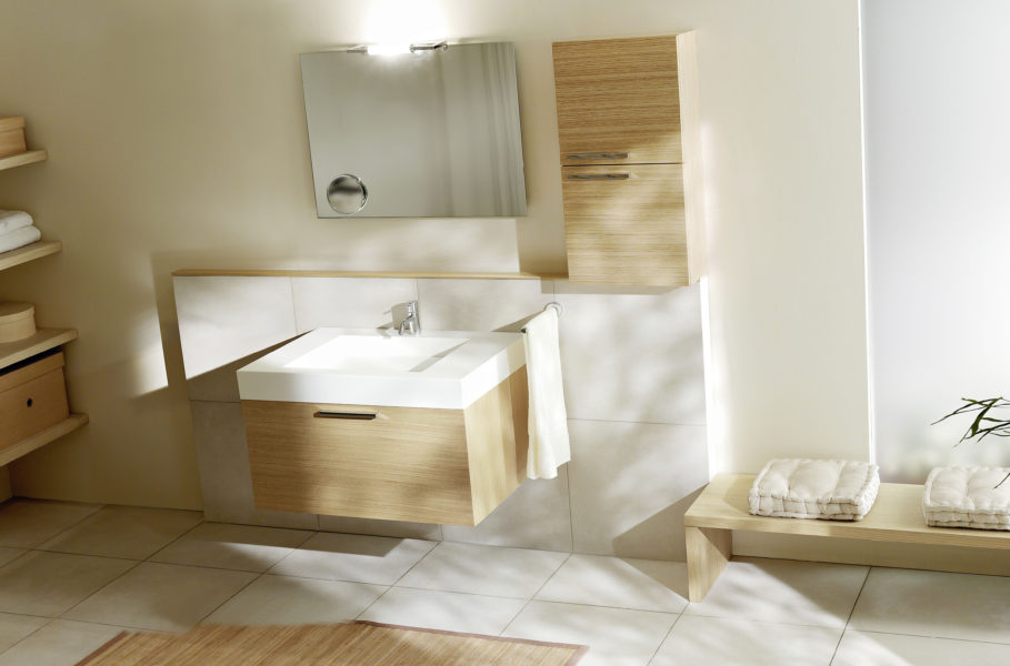 Composizione arredo bagno con specchio 80 x 60 cm | Progetto Bagno