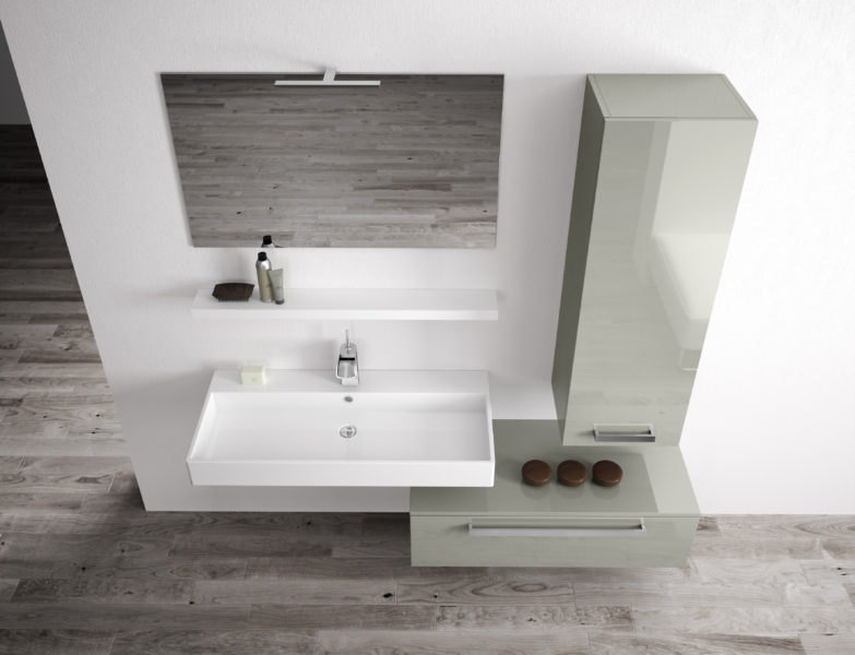 Lavabo sospeso con mobile