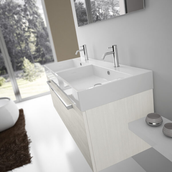 Lavabo d'appoggio lunghezza 120 cm con mobile