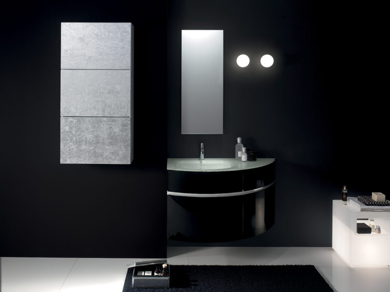 Mobile componibile per bagno di design 105 cm con lavello a destra | Progetto Bagno