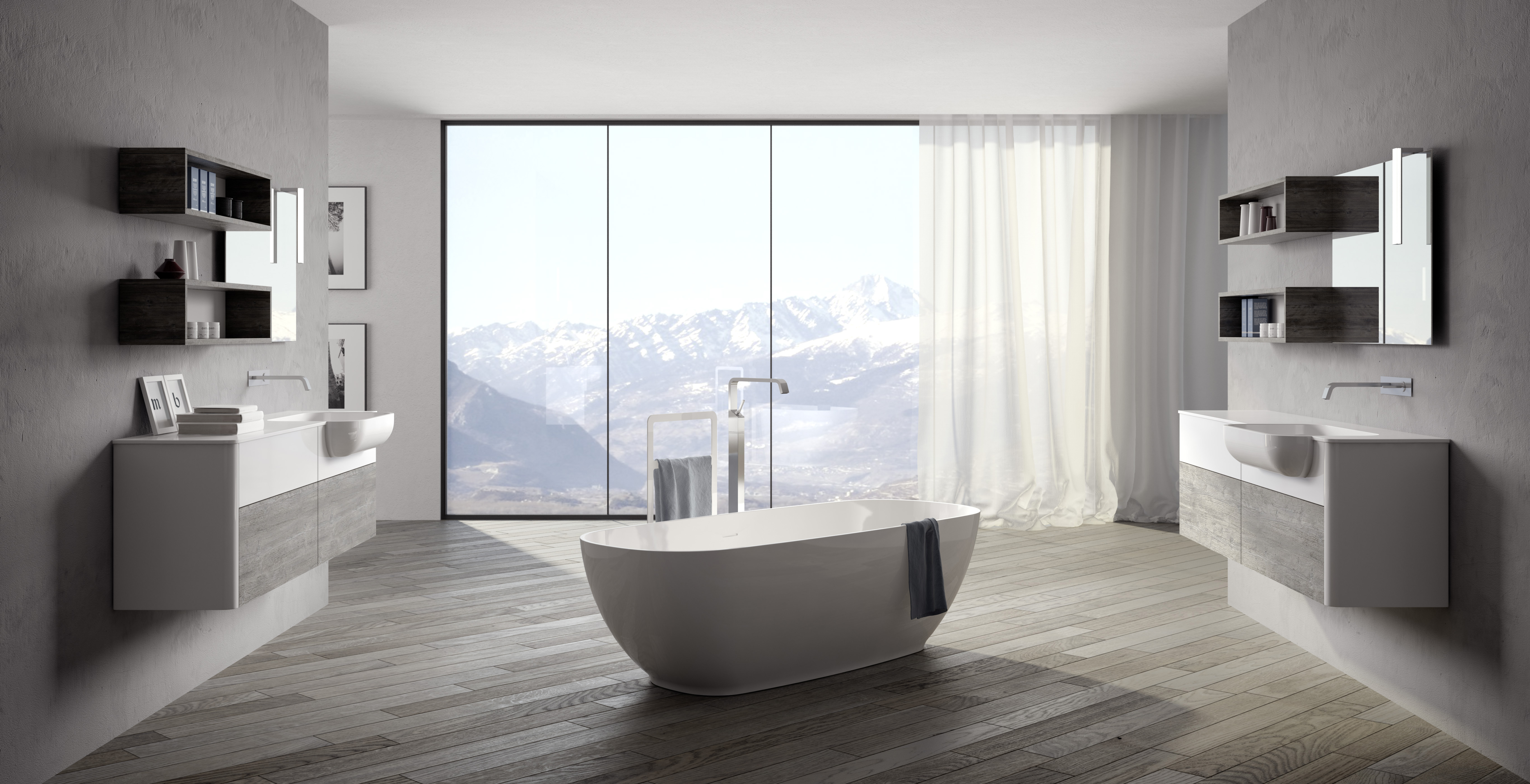 Arredo Bagno Zeus 120 nero lucido con specchio contenitore pd