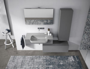 Mobili da bagno di design con pannelli in Plamky Grigio | Progetto Bagno