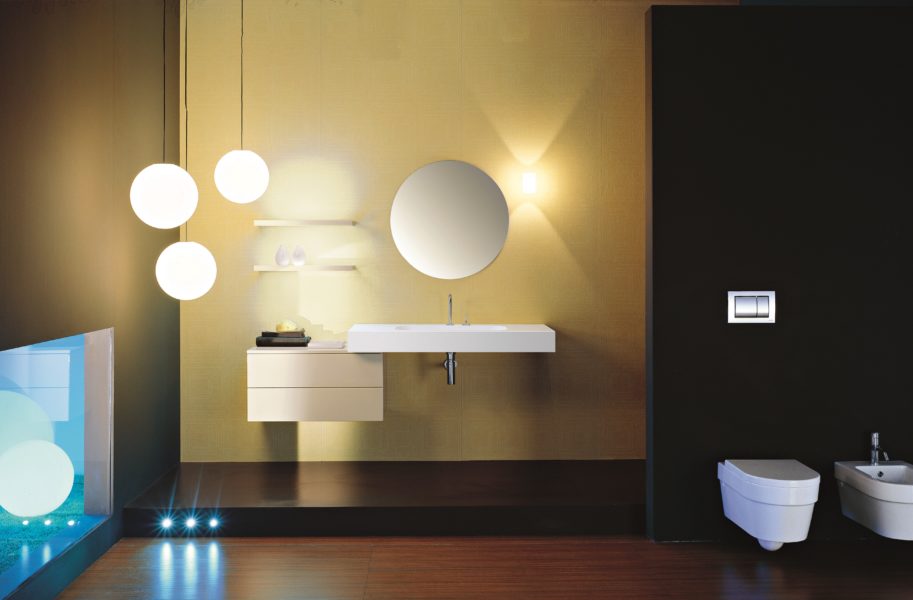 Mobile bagno componibile con lavabo sospeso realizzato da Progetto Bagno