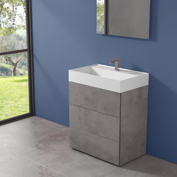 Mobile bagno a terra con 3 cassetti in larghezza 70 cm