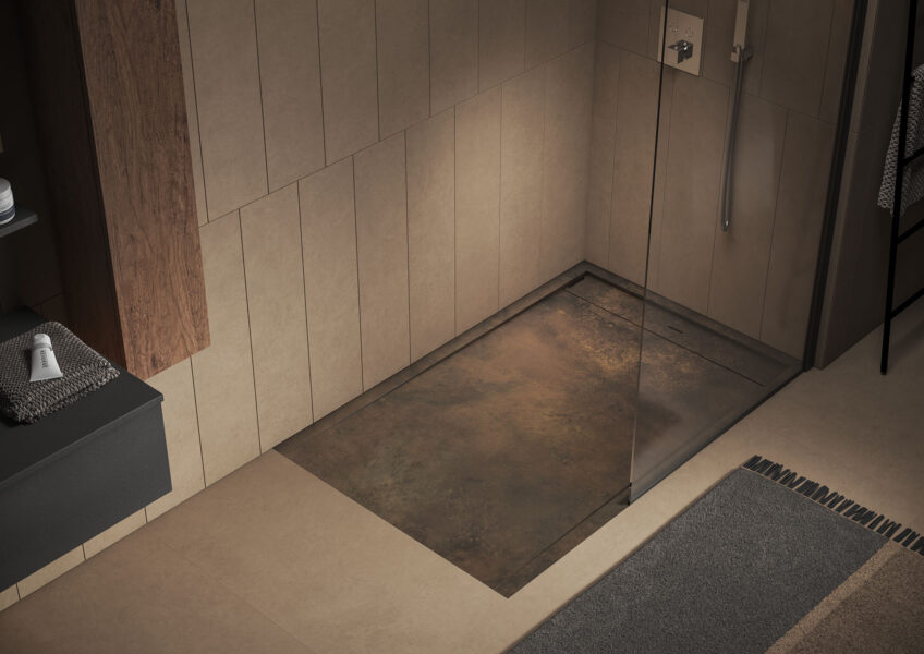 Laminam Ossido bruno shower tray