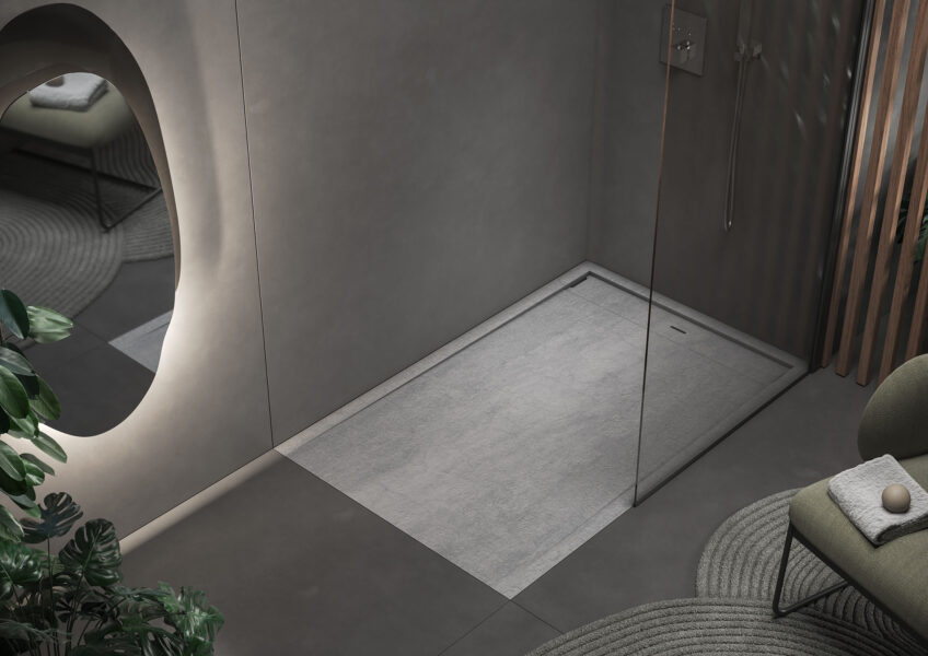 Laminam Pietra Savoia Grey shower tray