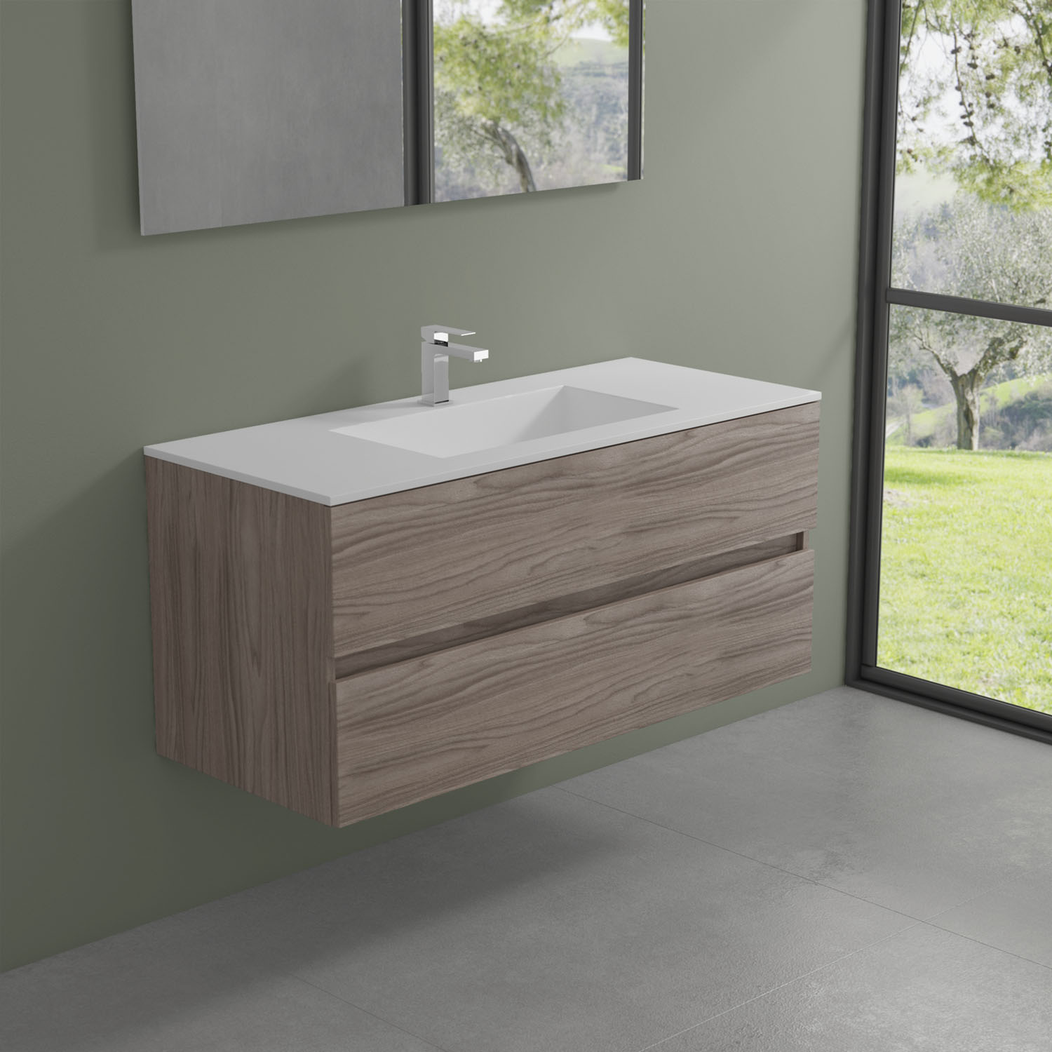 Mobile bagno Evo 54 in legno noce visone