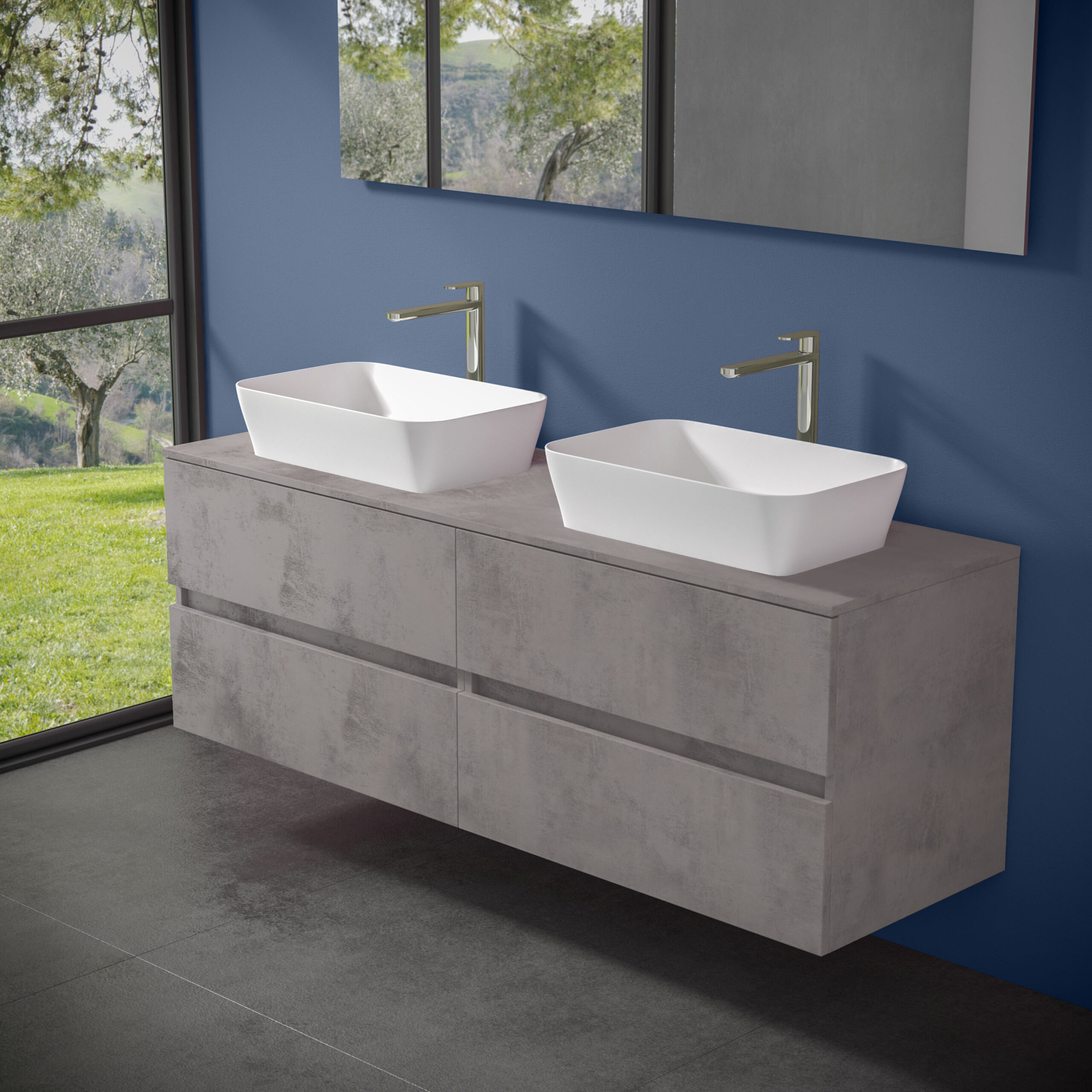 Evo consolle - mobile sospeso senza lavabo da 60 a 160 cm